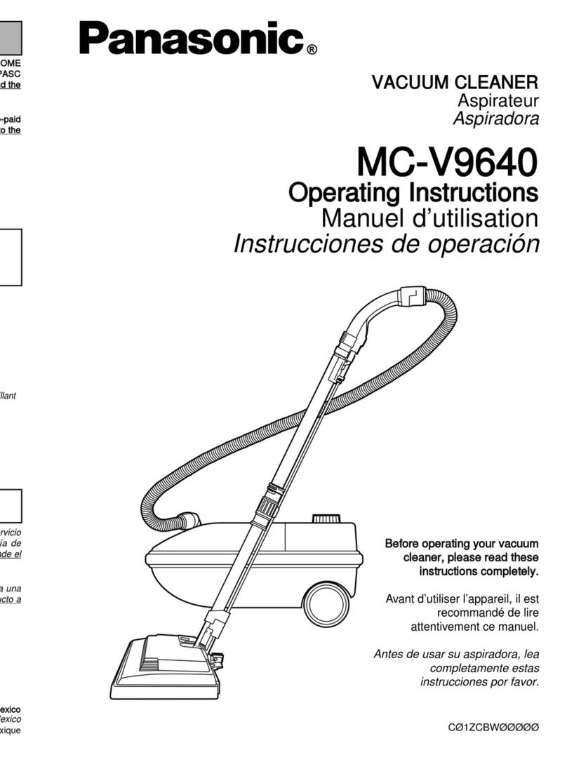 Panasonic MCV9640 - CANISTER VACUUM CLEA User manual