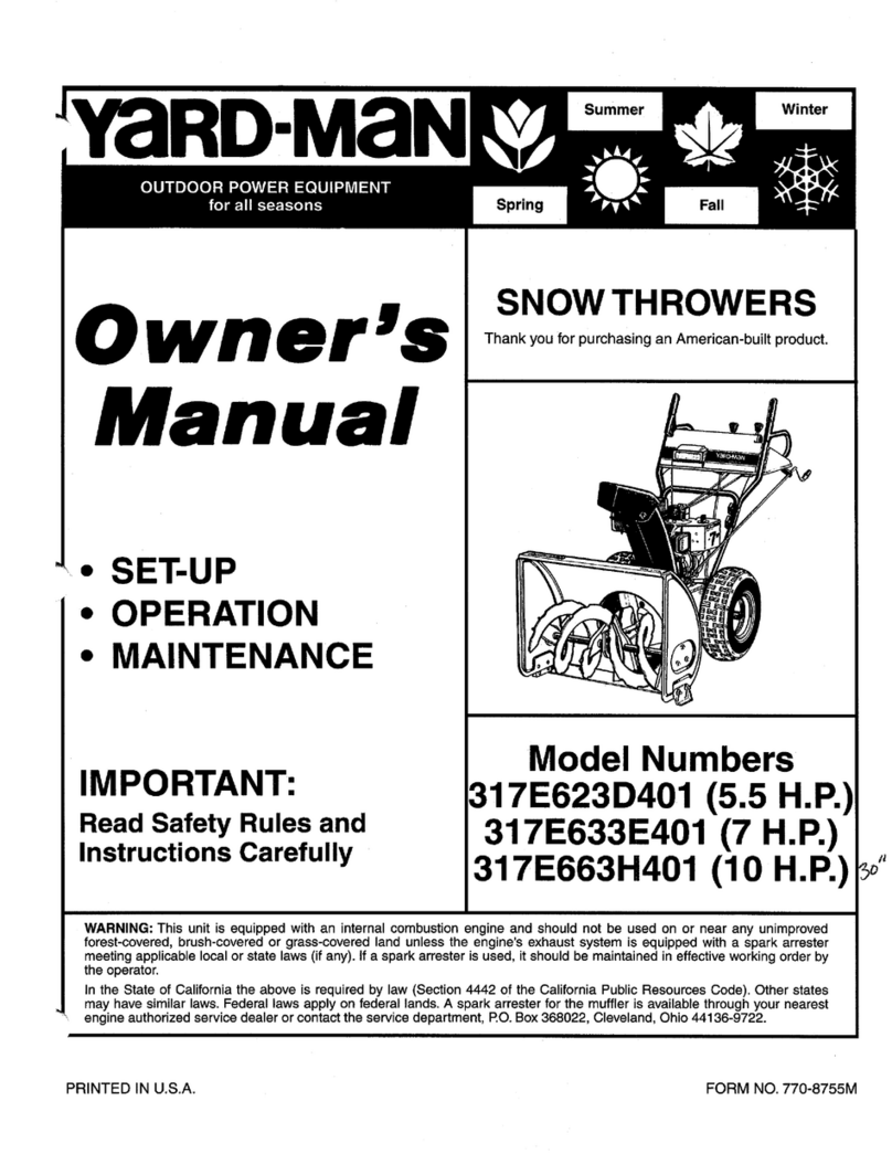 Yard-Man 317E623D301 (5.5 H.P.) owner's manual