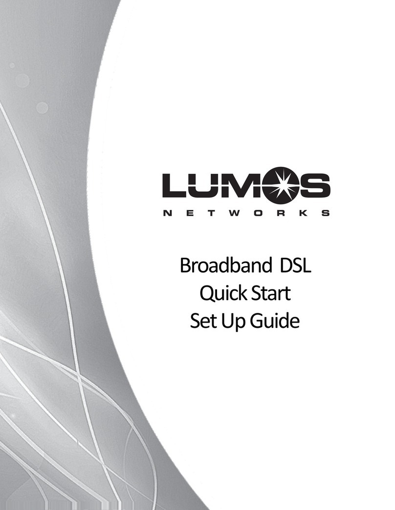 Lumos Networks DSL Modem Quick start setup guide