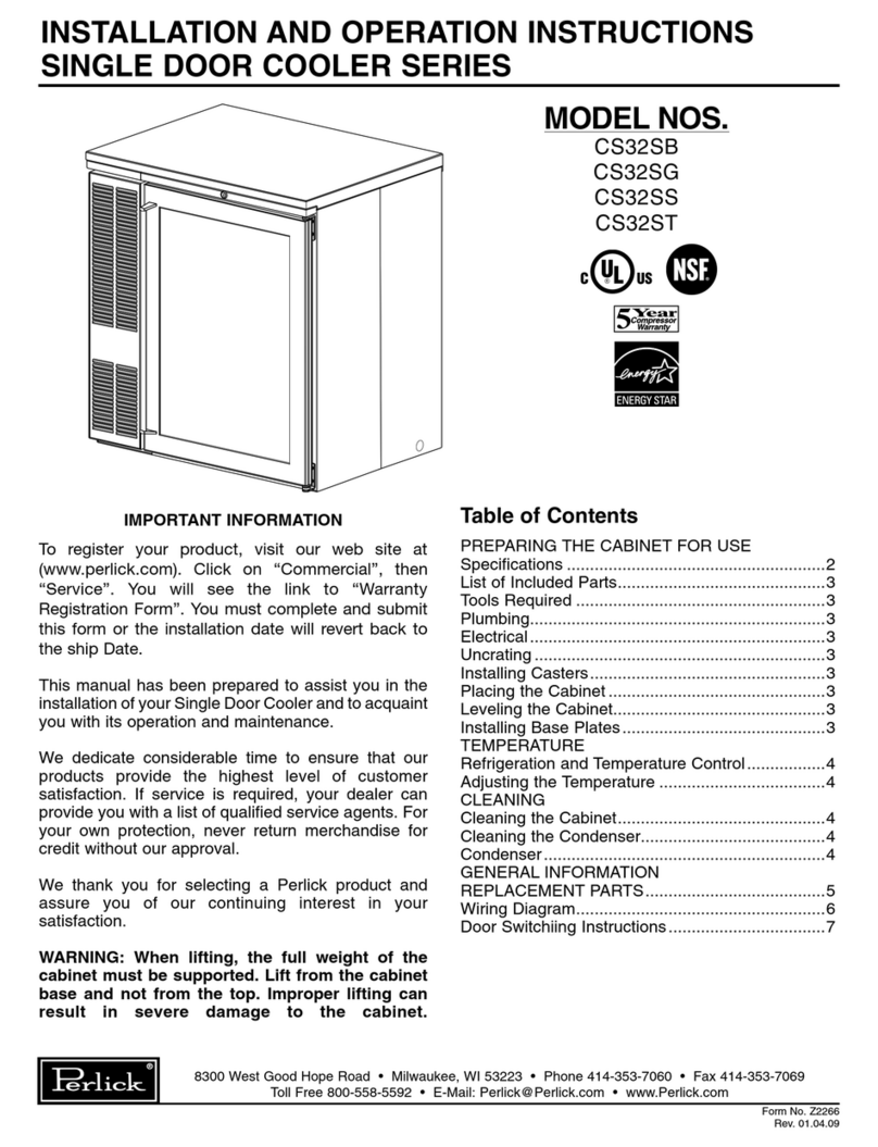 Perlick CS32SB User manual