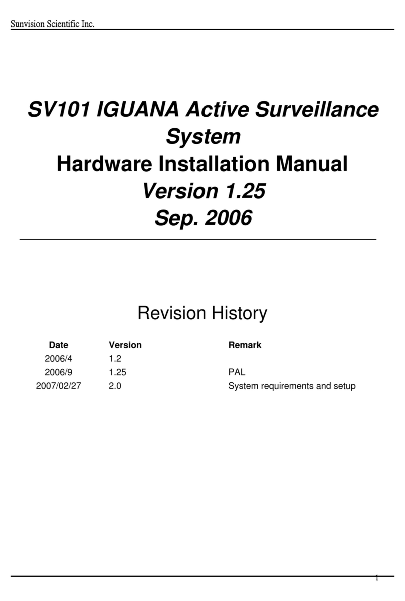 Sunvision Scientific SV101 IGUANA Hardware installation manual Sunvision Scientific SV101 IGUANA Hardware installation manual