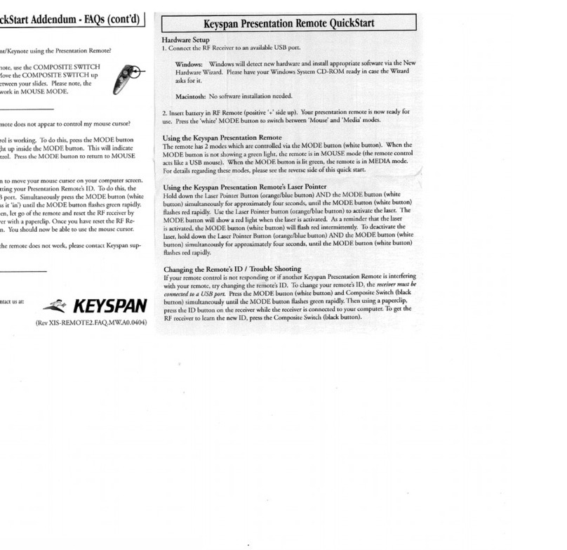 Keyspan Presentation Remote User manual