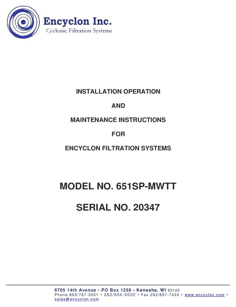 Encyclon 651SP-MWTT Installation, operation and maintenance instructions