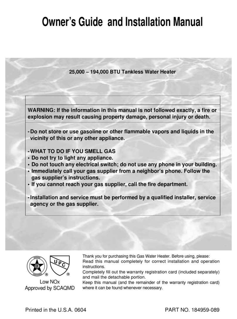State Water Heaters Gas Water Heater Instruction manual