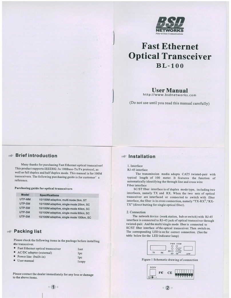 BSD BL-100 User manual