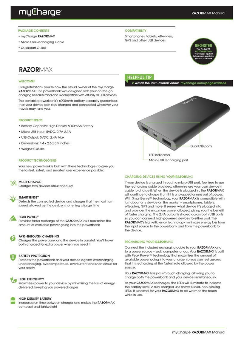 MyCharge RAZORMAX User manual
