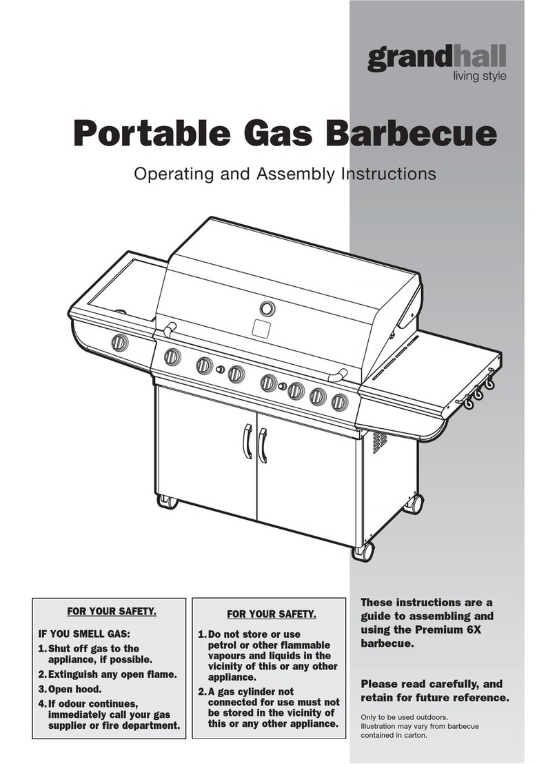 Grandhall Portable Gas Barbecue Operating and assembly instructions