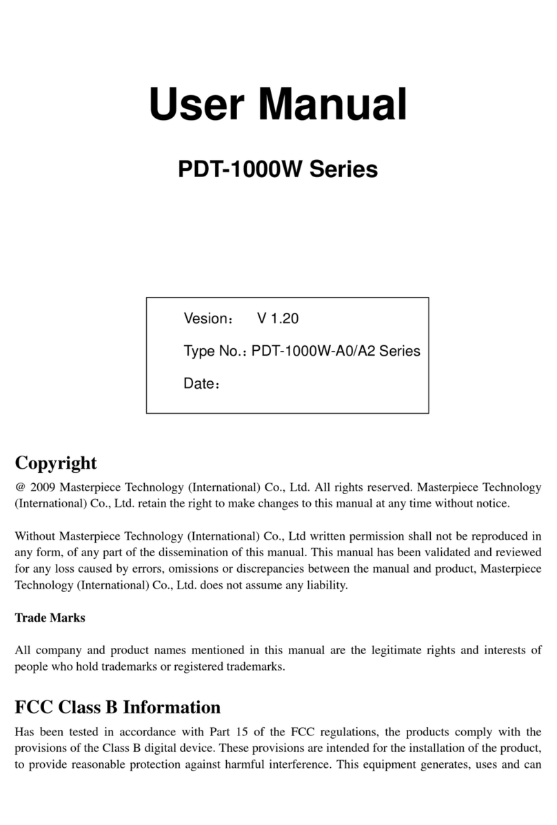 Masterpiece Technology PDT-1000W User manual