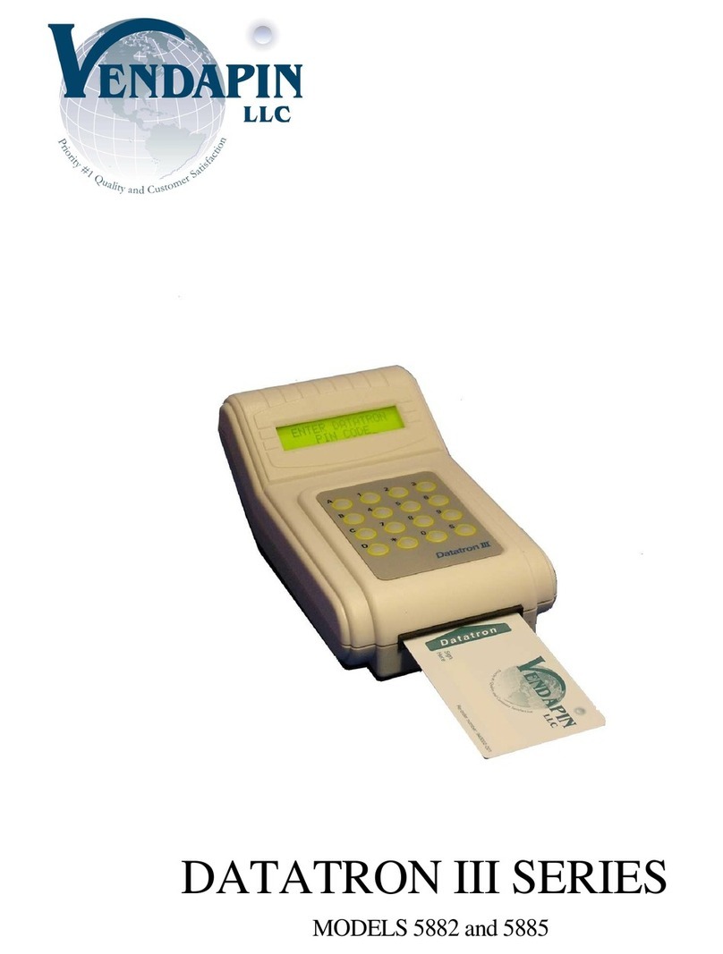 VENDAPIN DATATRON III SERIES 5882 Operator's manual VENDAPIN DATATRON III SERIES 5882 Operator's manual