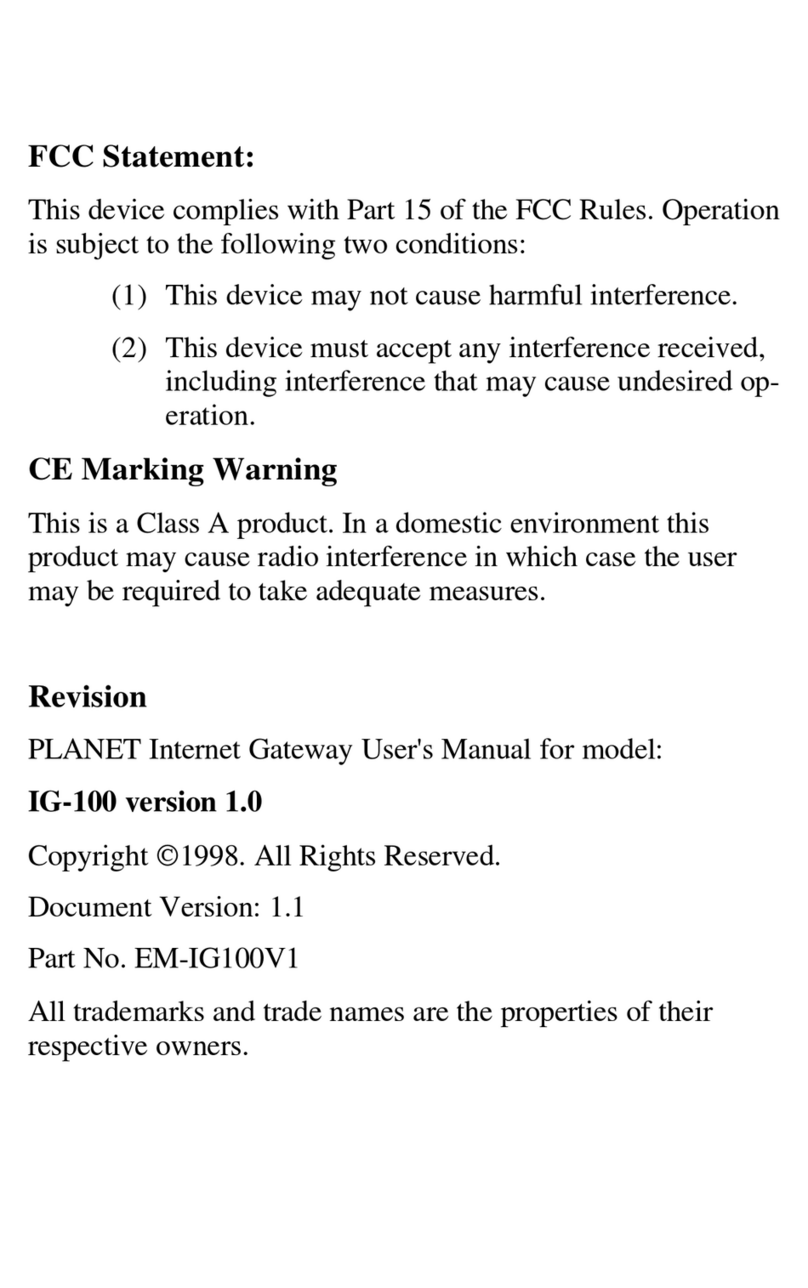 Planet IG-100 User manual Planet IG-100 User manual