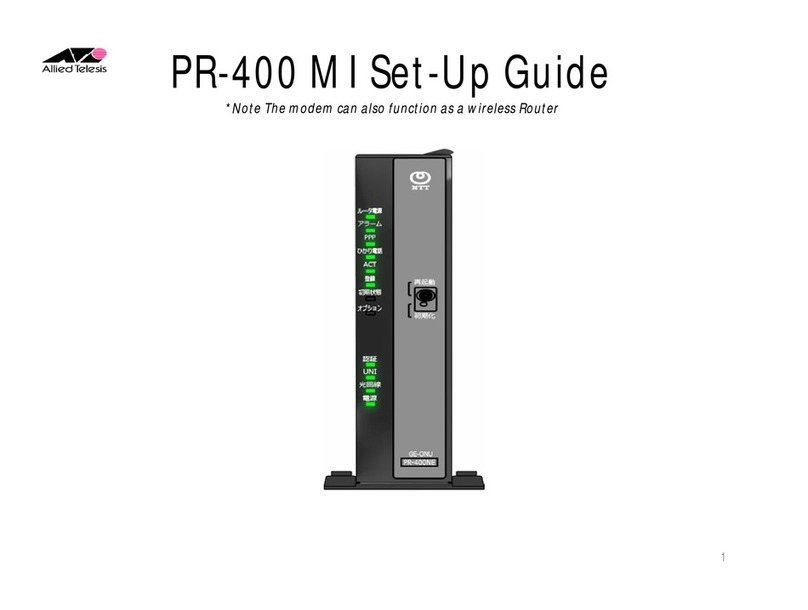 Allied Telesis PR-400 MI Setup guide