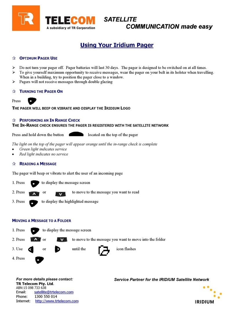 TR Telecom Iridium pager user manual