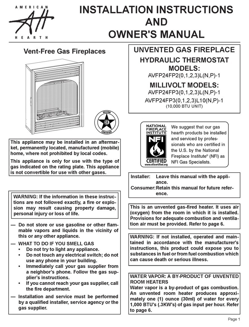 American Hearth AVFP24FP2 Series Installation instructions and owner's manual American Hearth AVFP24FP2 Series Installation instructions and owner's manual