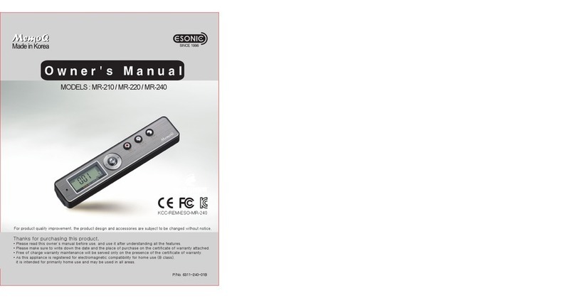 Memoq MR-210 owner's manual