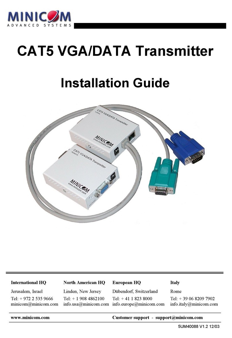 Minicom CAT5 VGA/DATA Transmitter User manual