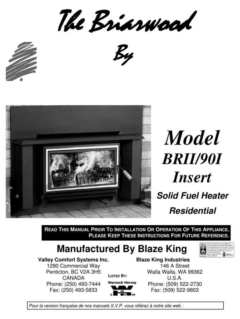 Blaze King The Briarwood BRII/90I user manual Blaze King The Briarwood BRII/90I user manual