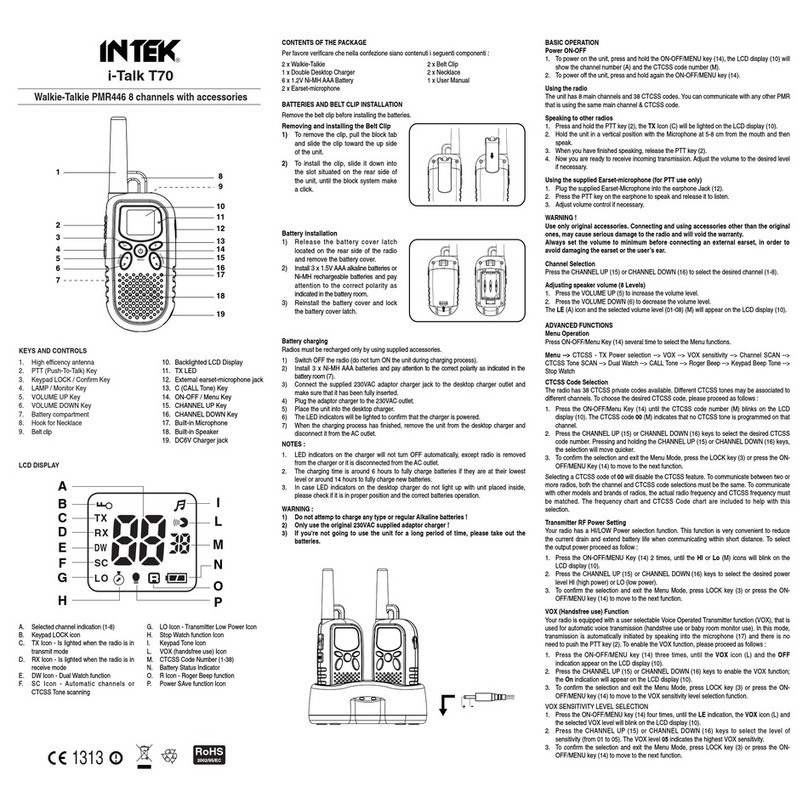 Intek i-Talk T70 user guide