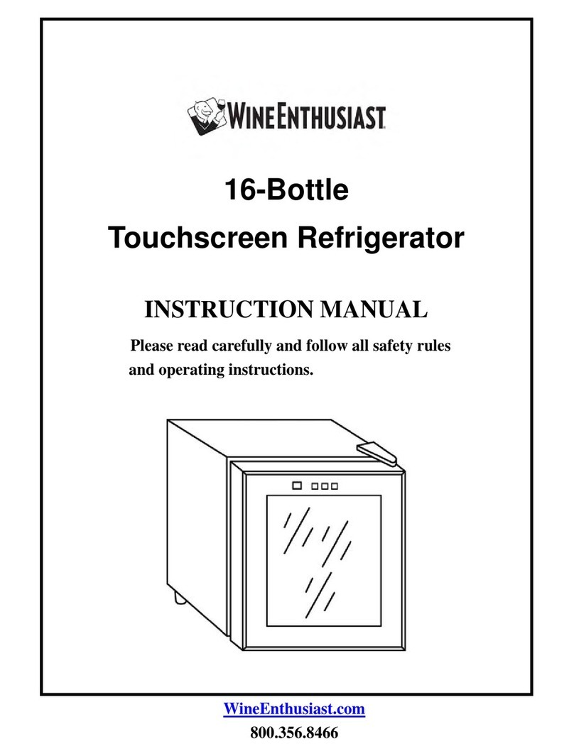 WineEnthusiast 16-Bottle Touchscreen Refrigerator User manual