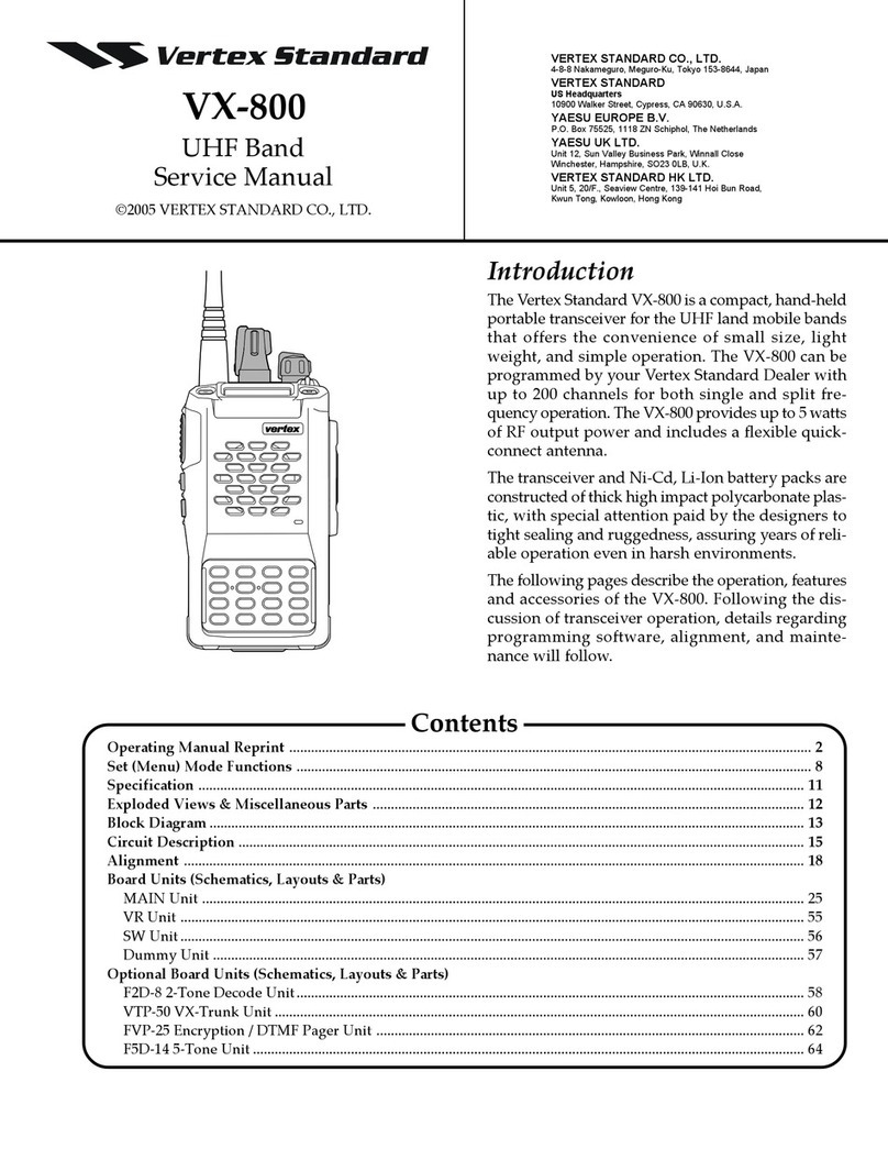 Vertex Standard VX-800 User manual