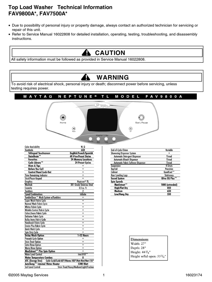 Maytag Neptune TL FAV9800A Manual