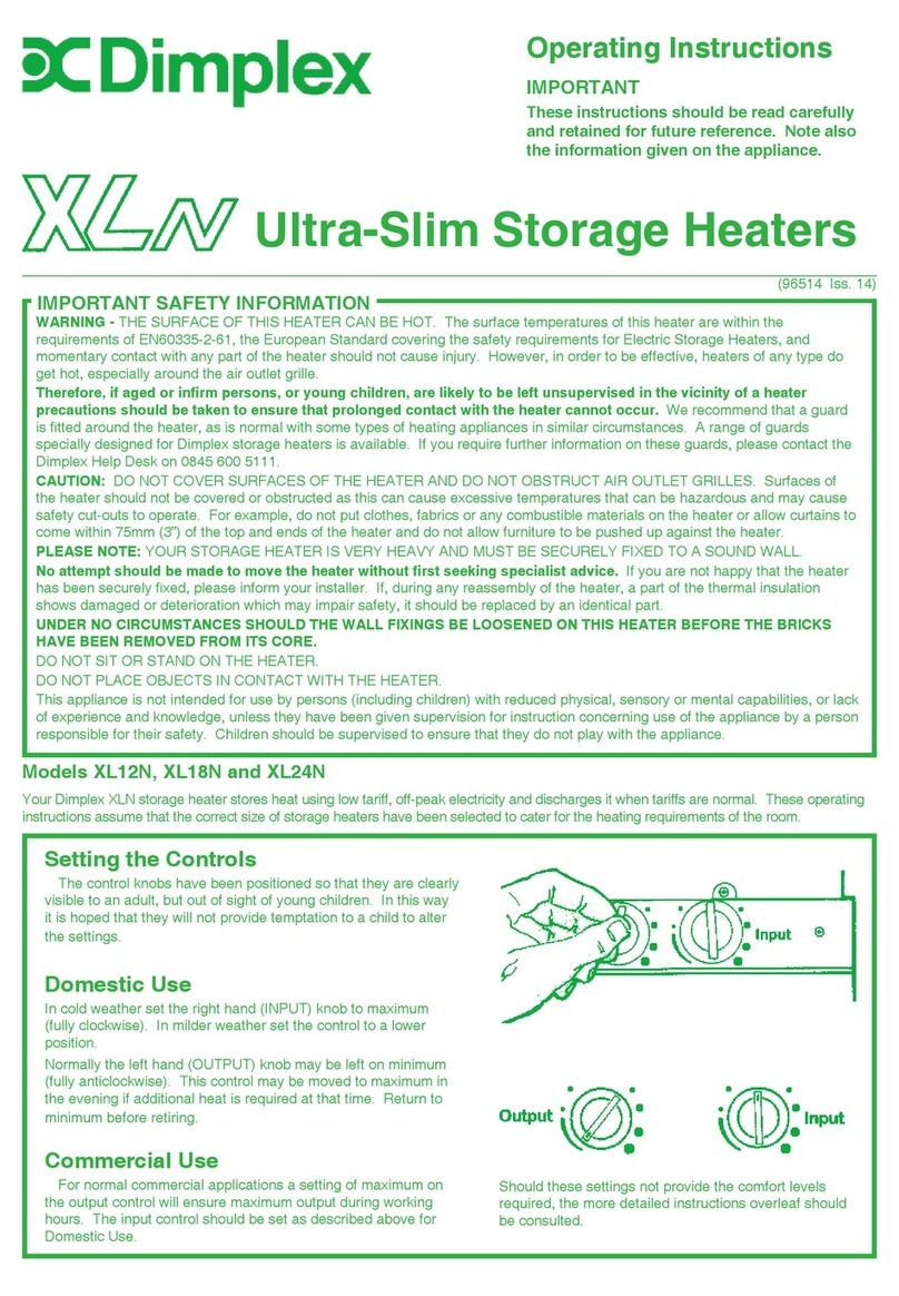 Dimplex XLN operating instructions Dimplex XLN operating instructions