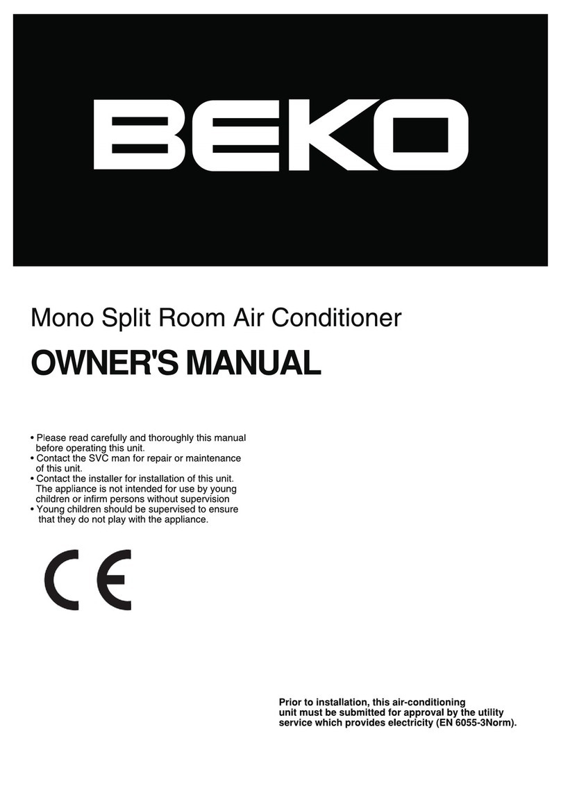 Beko Mono Split Room Air Conditioner User manual