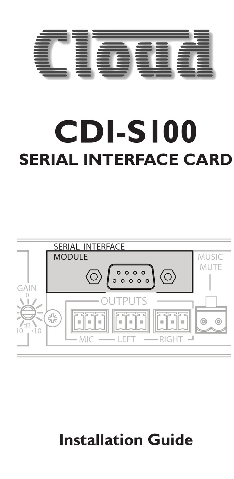 Cloud CDI-S100 User manual
