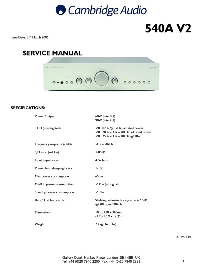 Cambridge Audio Azur 540A V2 Service manual