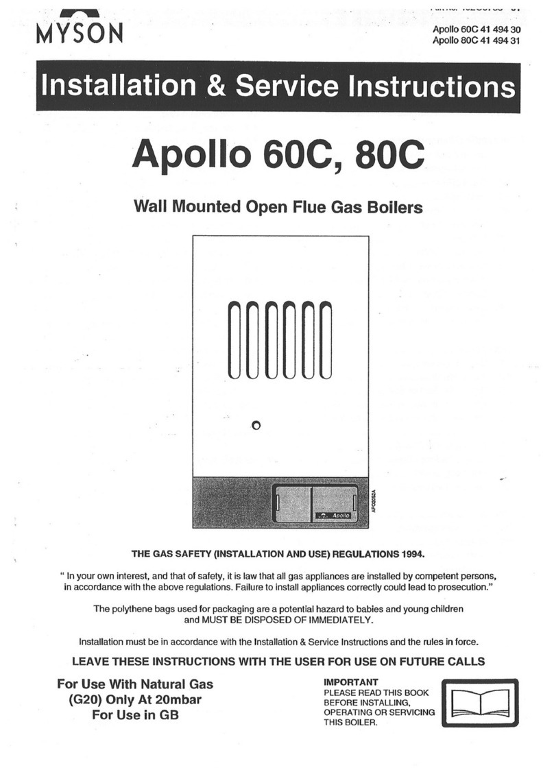 Myson Apollo 60c Installation and service instructions