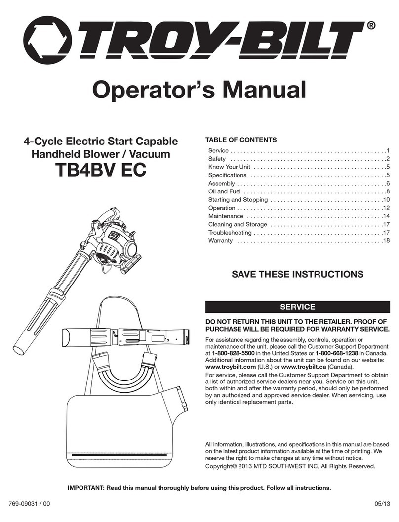 Troy-Bilt TB4BV EC Operator's manual