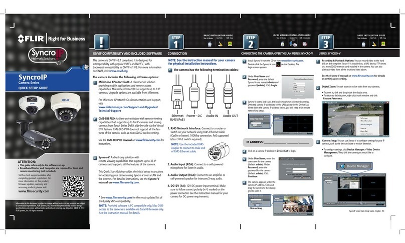 FLIR SyncroIP Camera Series User manual