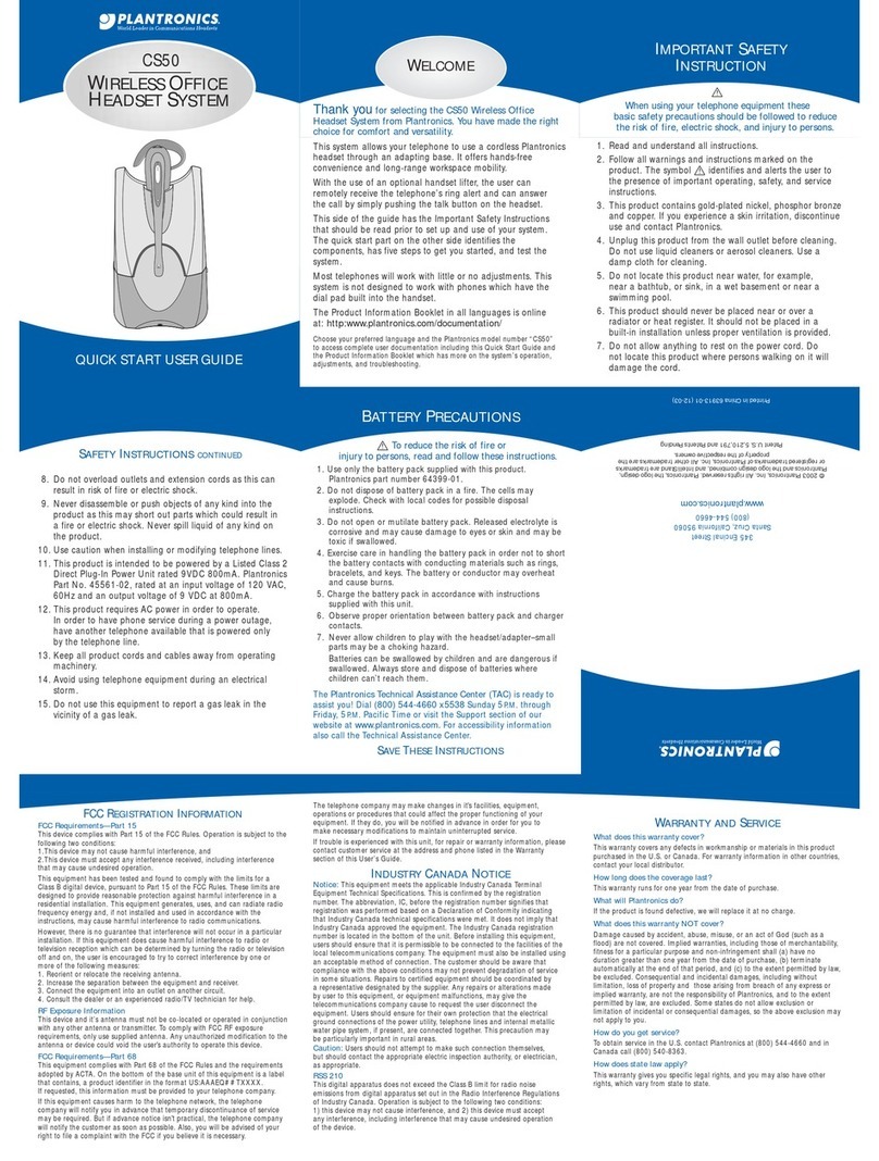 Plantronics CS50 Setup guide