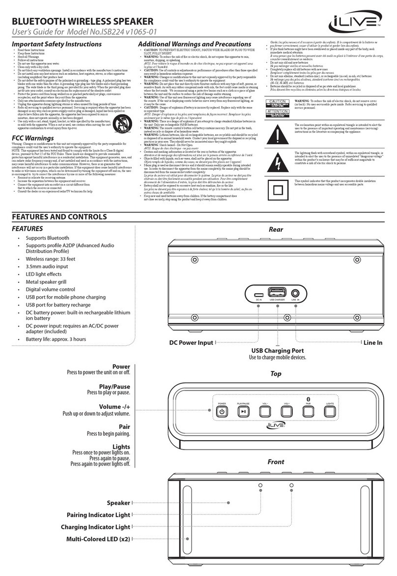 iLive ISB224 v1065-01 User manual