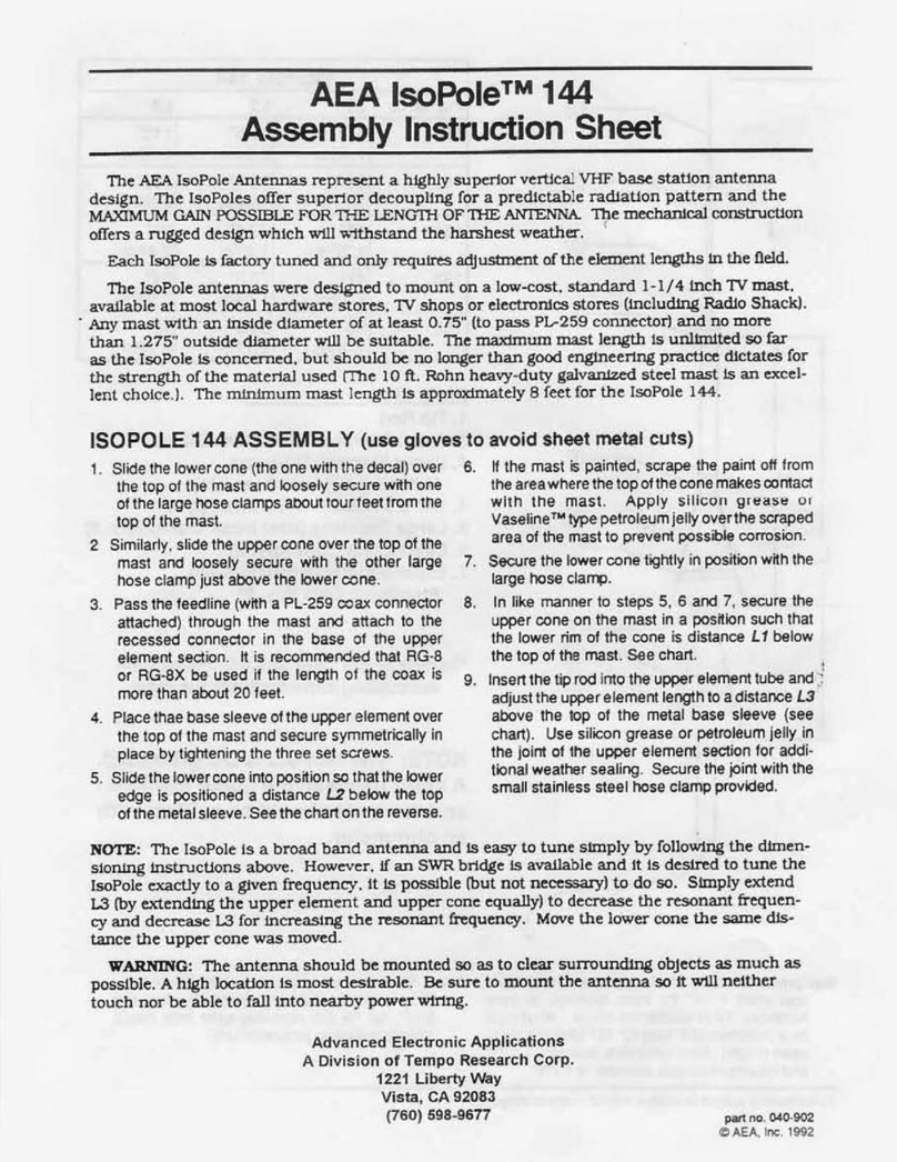AEA IsoPole 144 Assembly instruction sheet