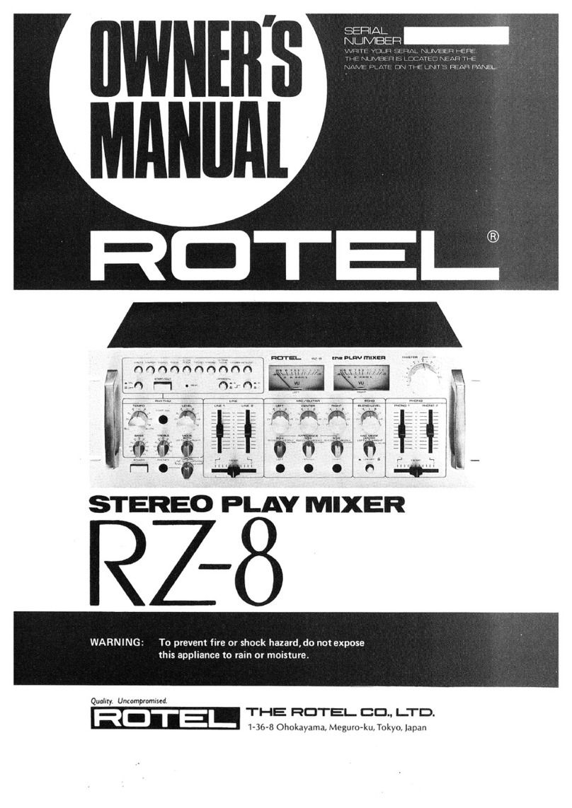 Rotel RZ-8 owner's manual