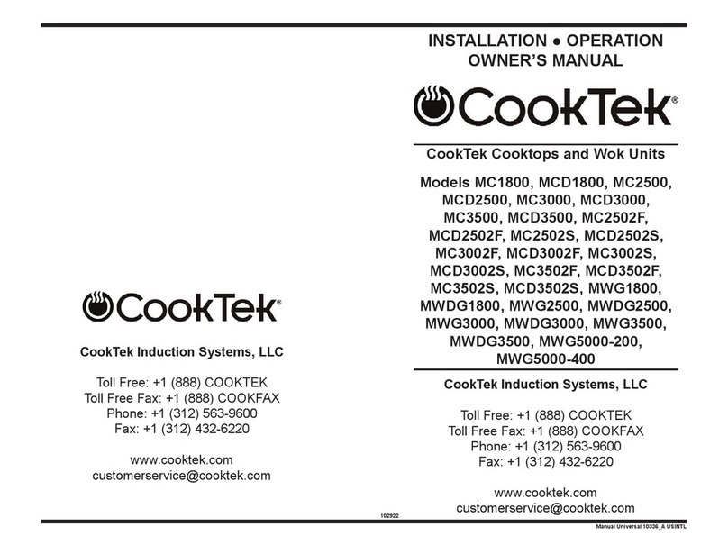 CookTek MagnaWave MC1800 User manual