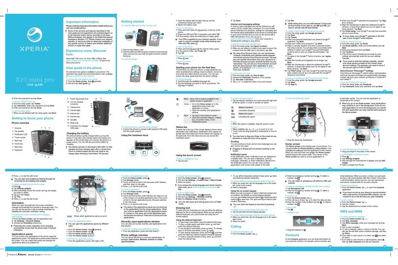 Xperia X10 Mini Pro User manual