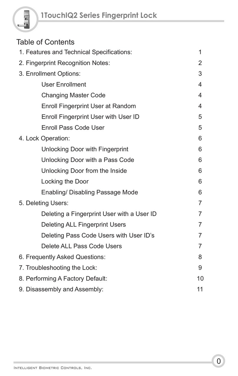Intelligent Biometric Controls 1TouchIQ2 Series user guide