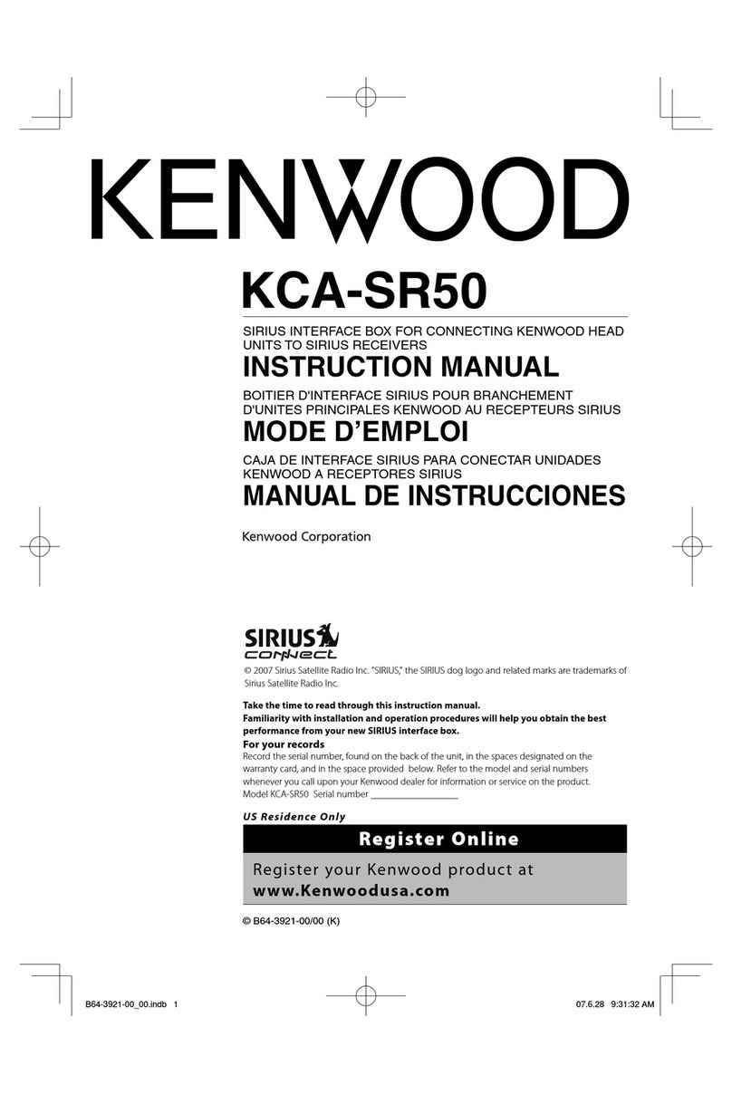 Kenwood KCA-SR50 - Complete Sirius Satellite Radio... instruction manual