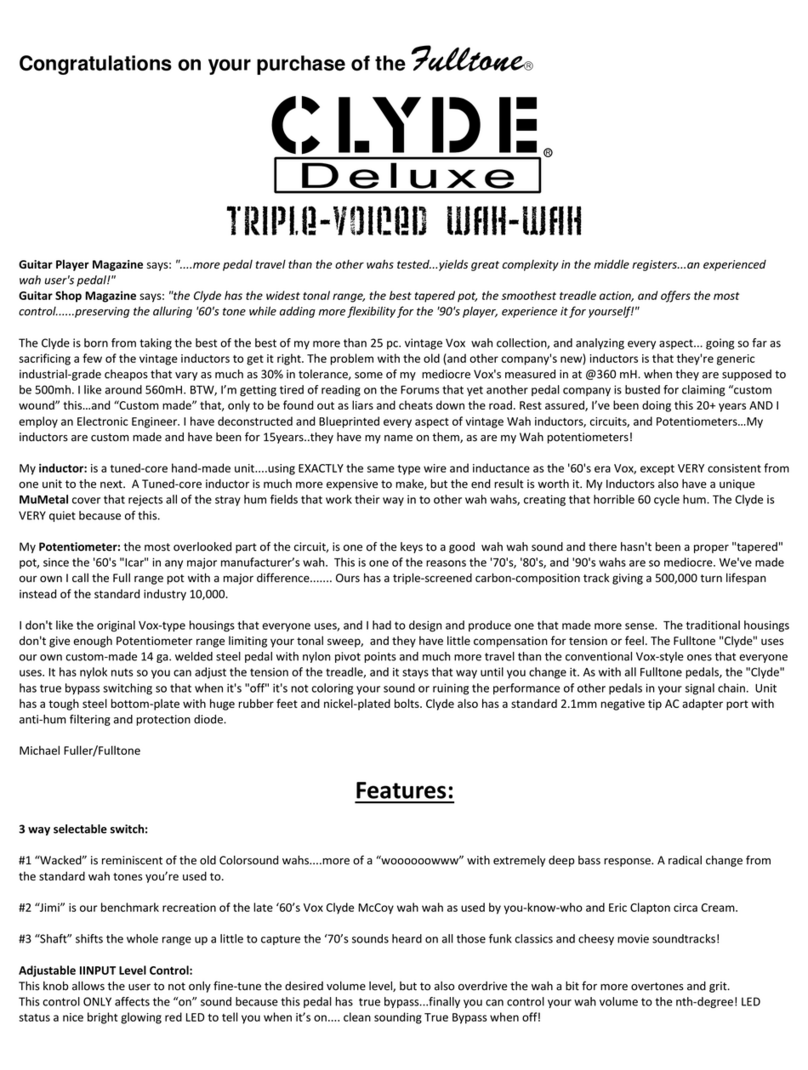 Fulltone Musical Products Clyde Deluxe user manual