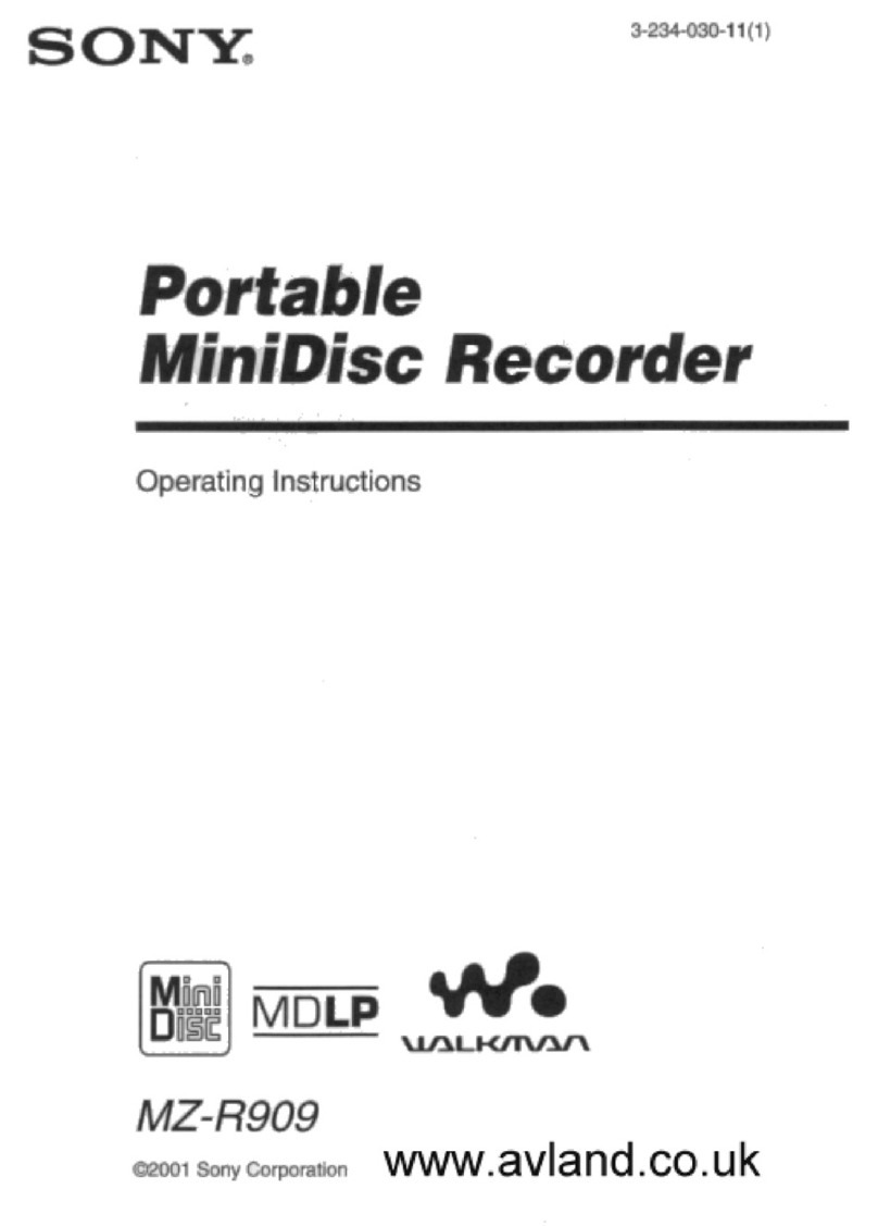 Sony Walkman MZ-R909 User manual