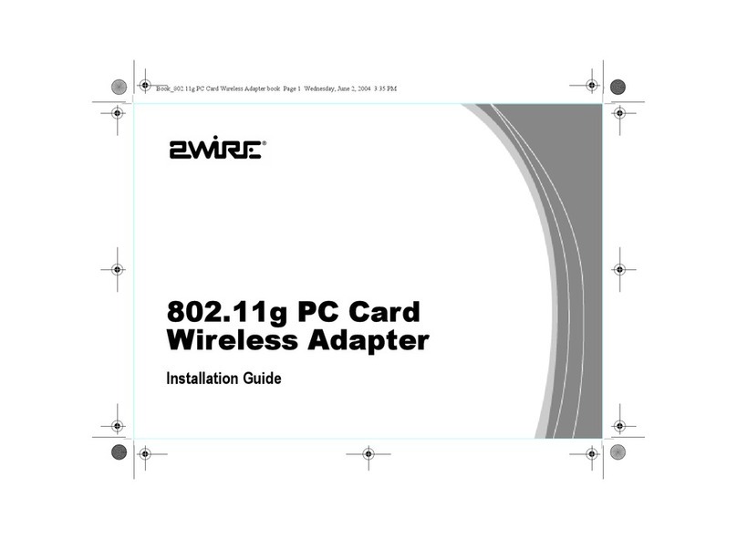 2-Wire 802.11g PC Card Wireless Adapter User manual