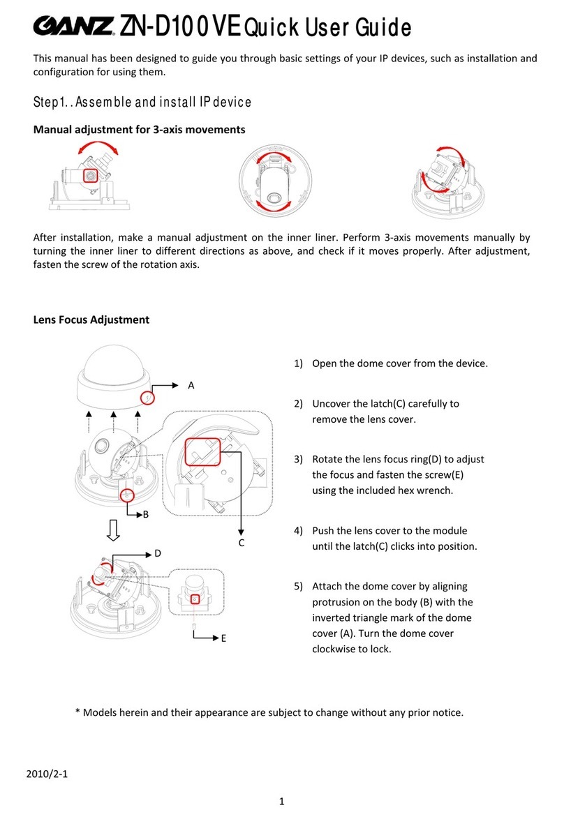 Ganz ZN-D100VE Quick user guide