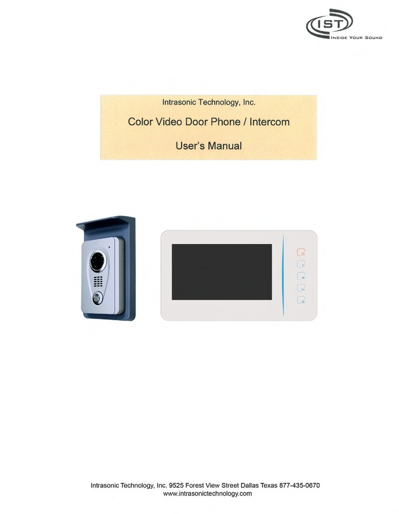 Intrasonic Technology Color Video Door Phone/ Intercom user manual Intrasonic Technology Color Video Door Phone/ Intercom user manual
