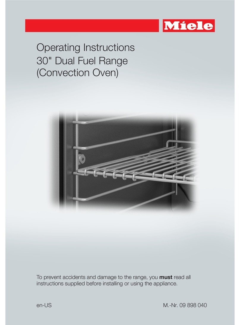 Miele 30" Dual Fuel Range operating instructions