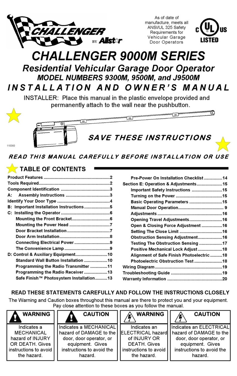 Challenger 9300M Installation and owner's manual