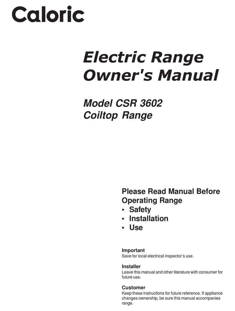 Caloric CSR 3602 owner's manual