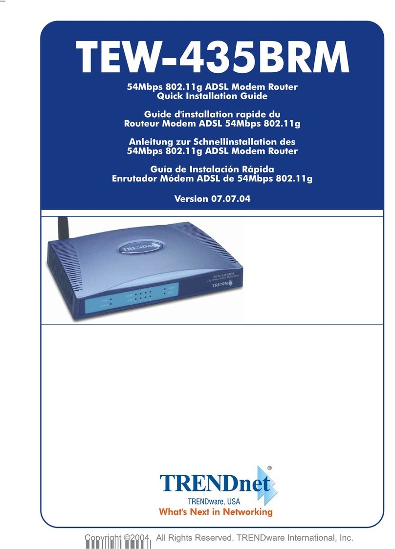 TRENDnet TEW-435BRM - 54MBPS 802.11G Adsl Firewall M User manual