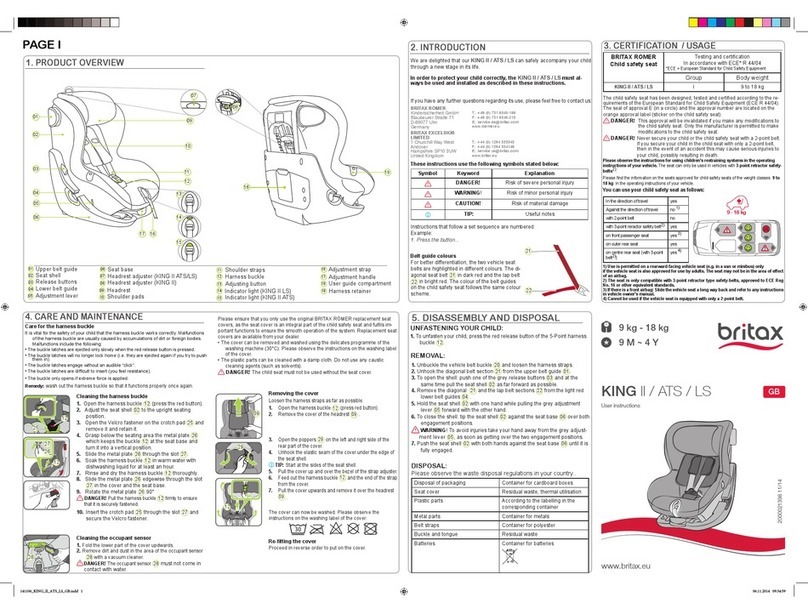 Britax KING II User manual