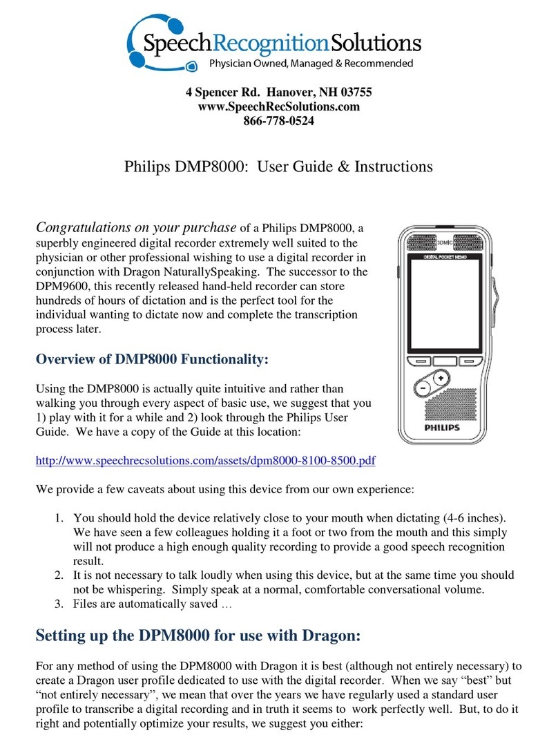 Philips DMP8000 User's guide & instructions